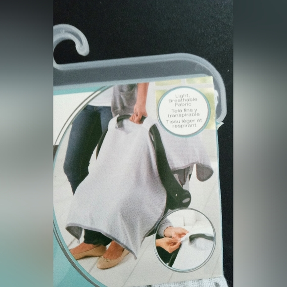 Zobo Muslin Car Seat Cover - Grey/White Polka Dots - Picture 6 of 8